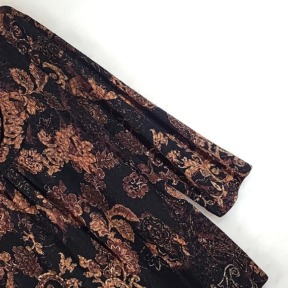 White Stag Floral Drape Collar Stretch Pullover Size L 12-14 - Picture 4 of 7